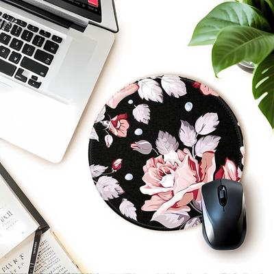 1pc Mouse Pad Office Pad Keyboard Mouse Pad Computer Laptop Pad Desk Accessories Game Console Pad Anti Slip Flower Print