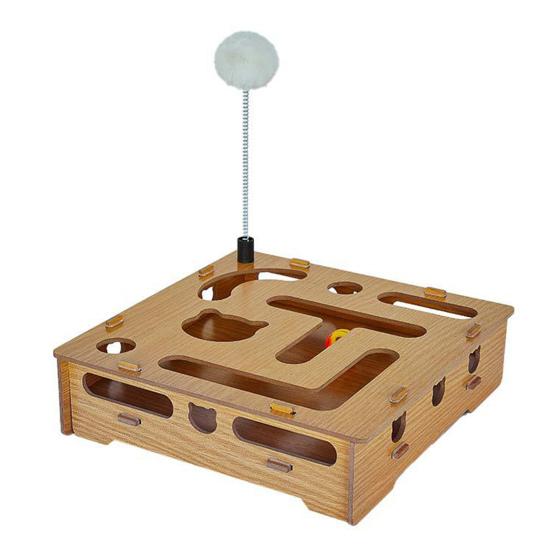 Cat Scratch Maze Box Cats Nail File 3 in 1 Enrichment Box Interactive Self-Play Cats Puzzle Toy for Indoor Cats Entertainment And Mental Stimulation