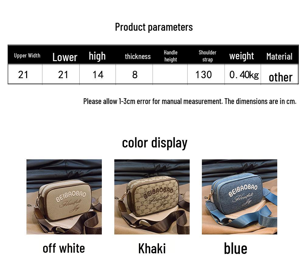 2025 Women's Embroidered Canvas Camera Bag - Small Square Crossbody with Wide Shoulder Strap for Phone & Commute