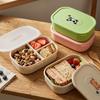 Portable Divided Plastic Lunch Container For Kids Student Removable 3 Grids Bento Lunch Box For School Picnic Microwave Safe