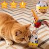 Cartoon Pattern Cat Tumbler Wobbler Toys Bite-Resistant Wear-Resistant Kitten Wobble Ball with Feather Cat Teaser Toy