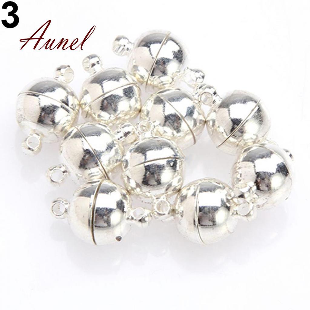 10 Pcs6 Mm / 8 Mm Round Ball Magnetic Buckle Diy Tools All Matching Necklace