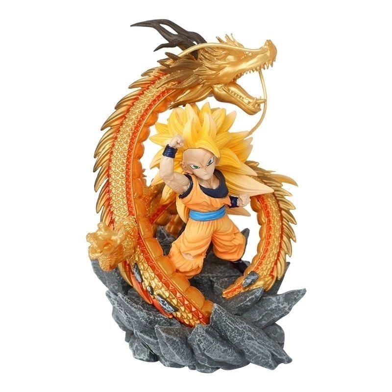 Персонаж аниме Dragon Ball Сунь Укун (Форма Супер Сайяна 3) фигурка - Игрушка из коллекции аниме-персонажей, детский подарок-кукла, 14 см 14CM золотистый