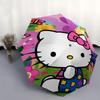 Hello Kitty Theme Automatic 3-Fold Umbrella Design, Cute Cartoon Pattern, Portable Outdoor Umbrella, Perfect, Holiday Gift for Disney fans.Y047
