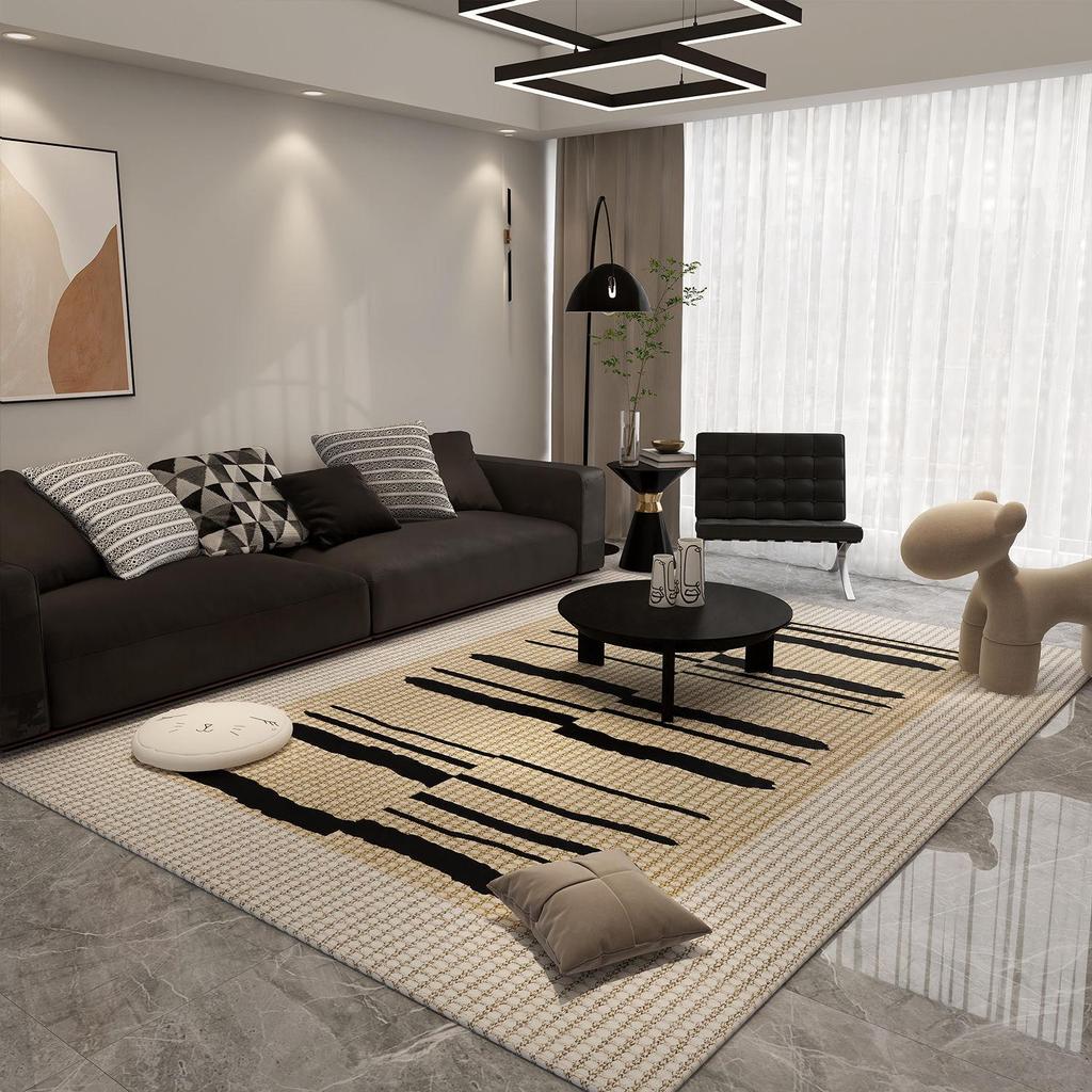 Vintage Light Luxury Non-slip Wear-resistant Living Room Rug, Stain-resistant and Easy to Clean Crystal Velvet Carpet for Full Coverage.