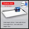Rectangular Commercial and Household Square Plate Steamed Fish Dish Serving Plate Barbecue Plate Plates Set Stainless Steel Tray