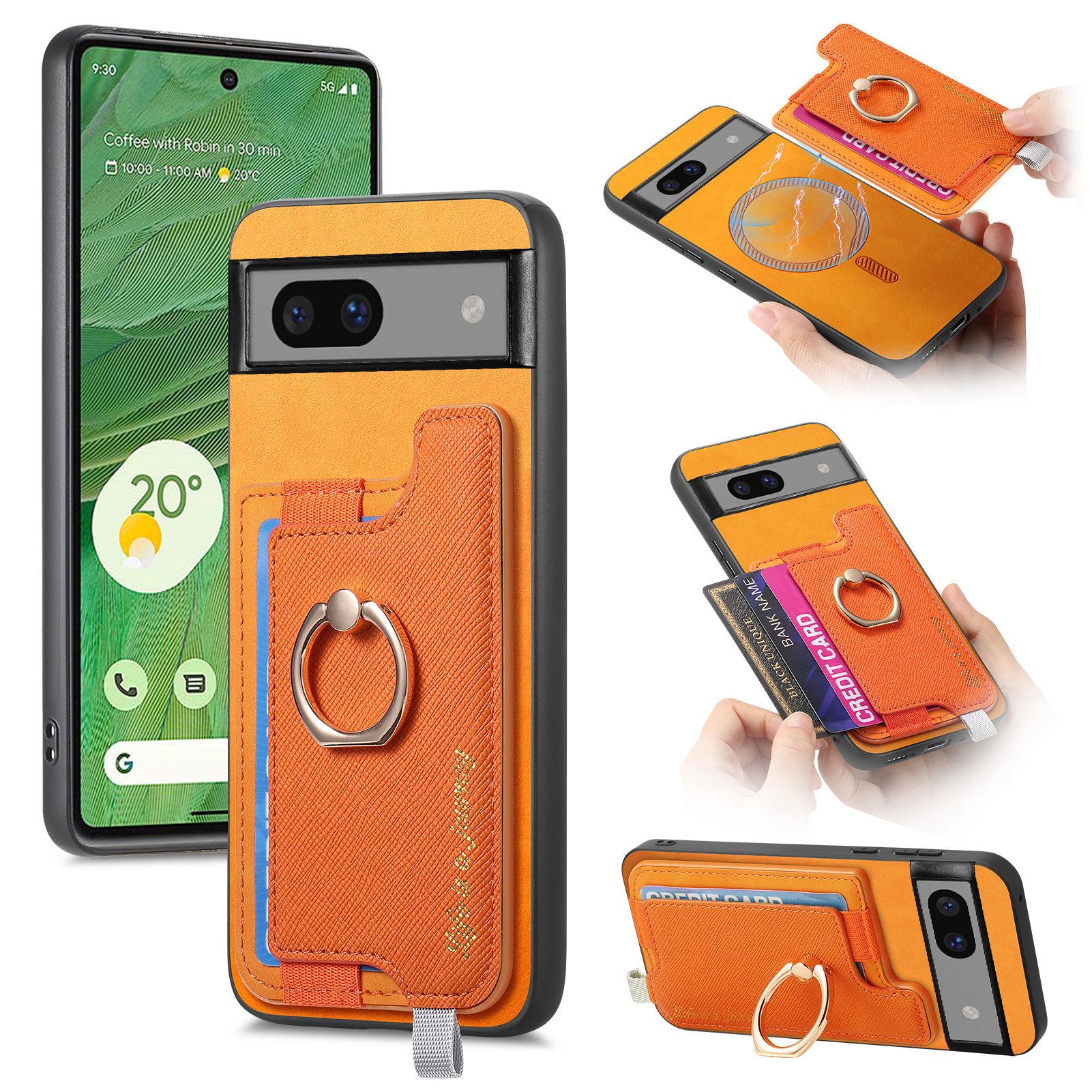 

B5 Чехол для Google Pixel 7 5G 2-в-1 Магнитный Съемный Держатель для Карт Кожа+ТПУ Чехол для Телефона Yellow