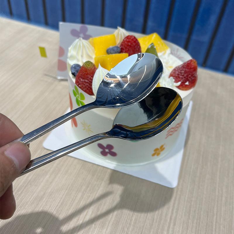 Stainless Steel Big Head Round Spoon Net Red Golden Dinner Long Handle Stirring