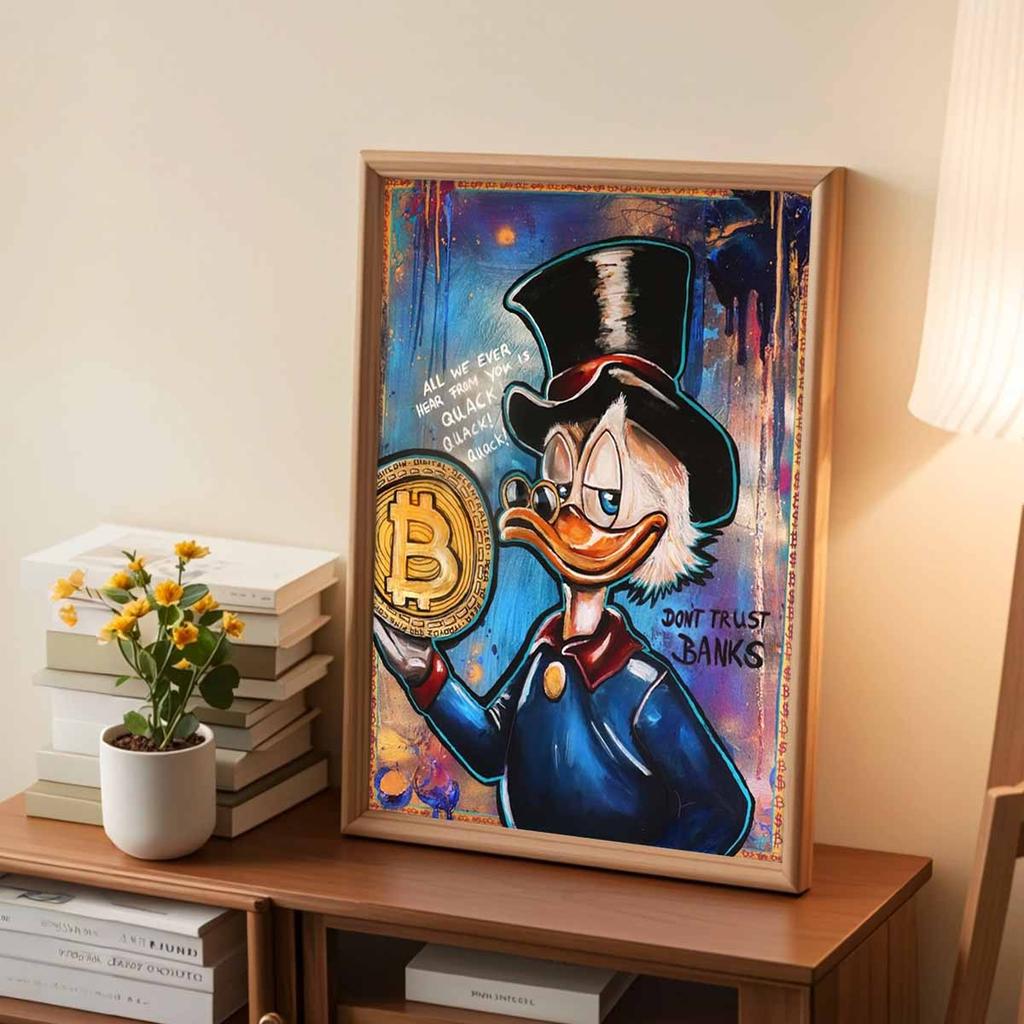 5D DIY Diamond Art Painting Kits for Adults, Donald Duck, A Financial Tycoon Full Round Crystal Diamond Kits for Beginner for Home Wall Decorate