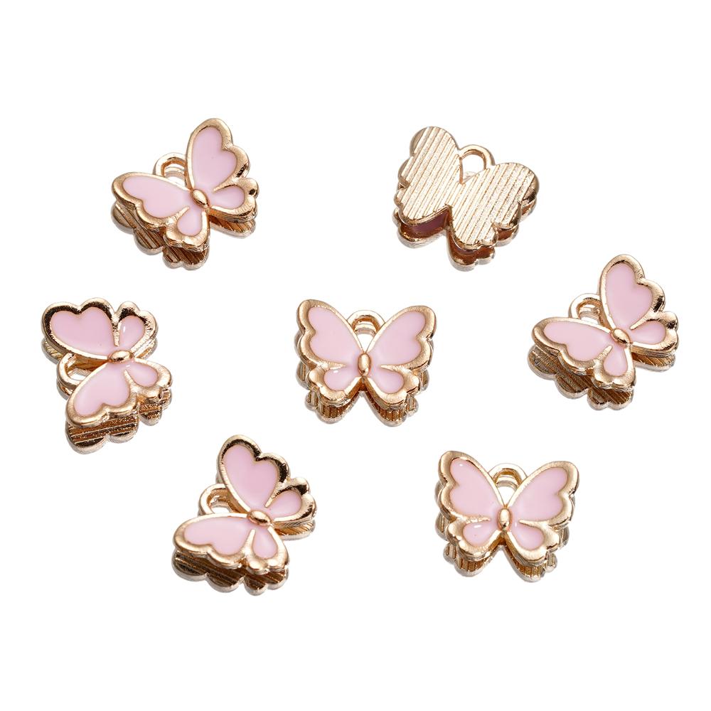 4Pcs/Lot 4 Styles Alloy Metal Drop Oil Butterfly Charms Animal Pendant For DIY Bracelet Necklace Jewelry Making Accessories
