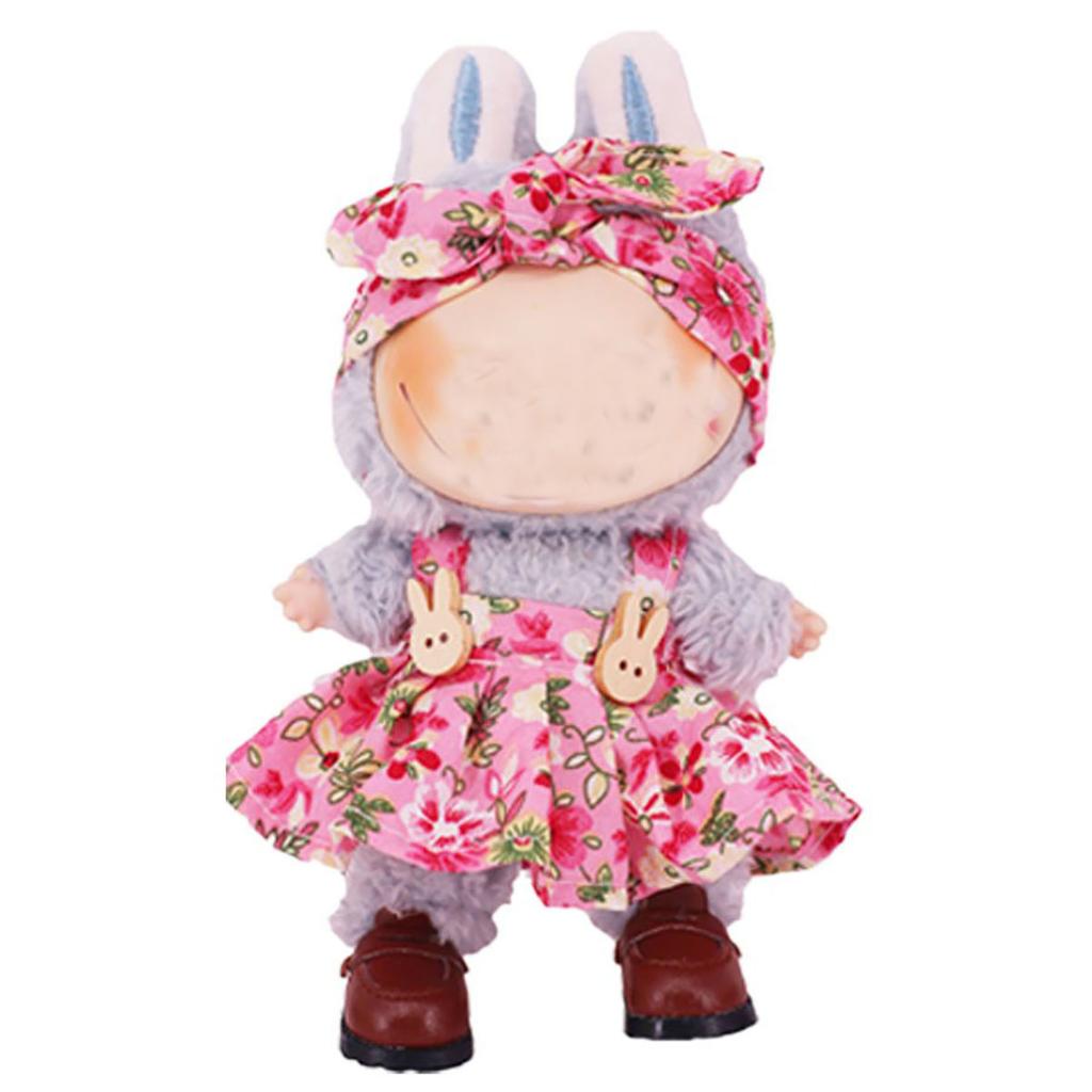 15-17cm Clothes ForAccessories Sweet Floral Dress With Headband Plush Dolls Change Clothing Gifts Pretend Play Toys No dolls