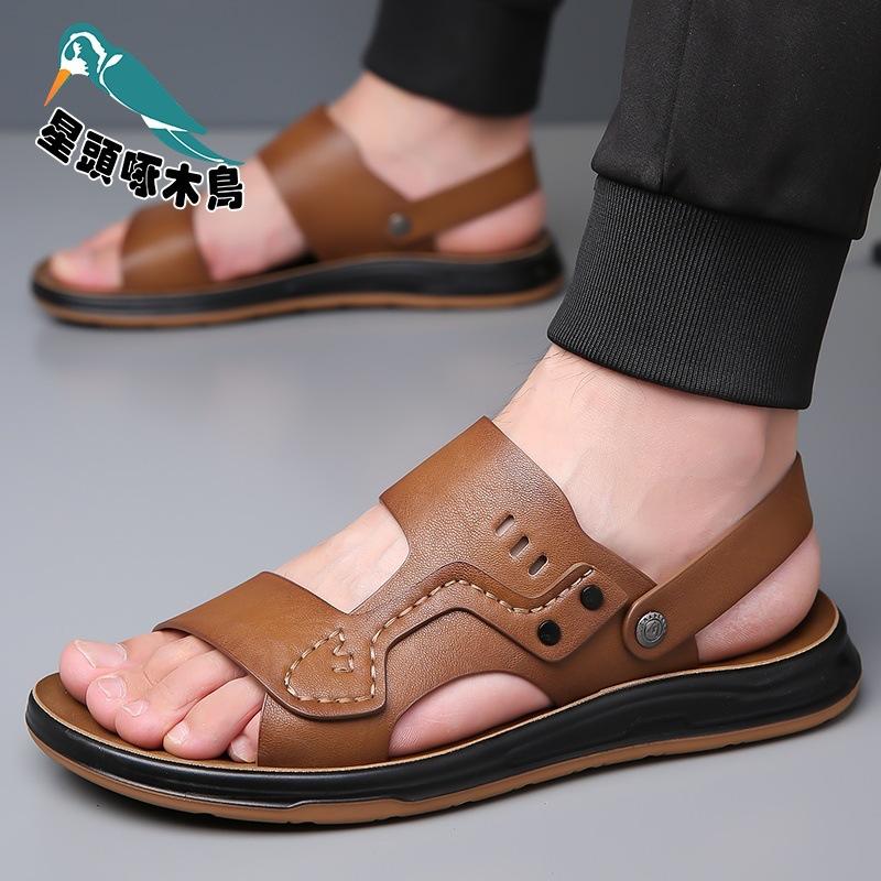 Sandals men's 2025 summer dual-purpose driving cool slippers casual non-slip soft-soled breathable beach shoes
