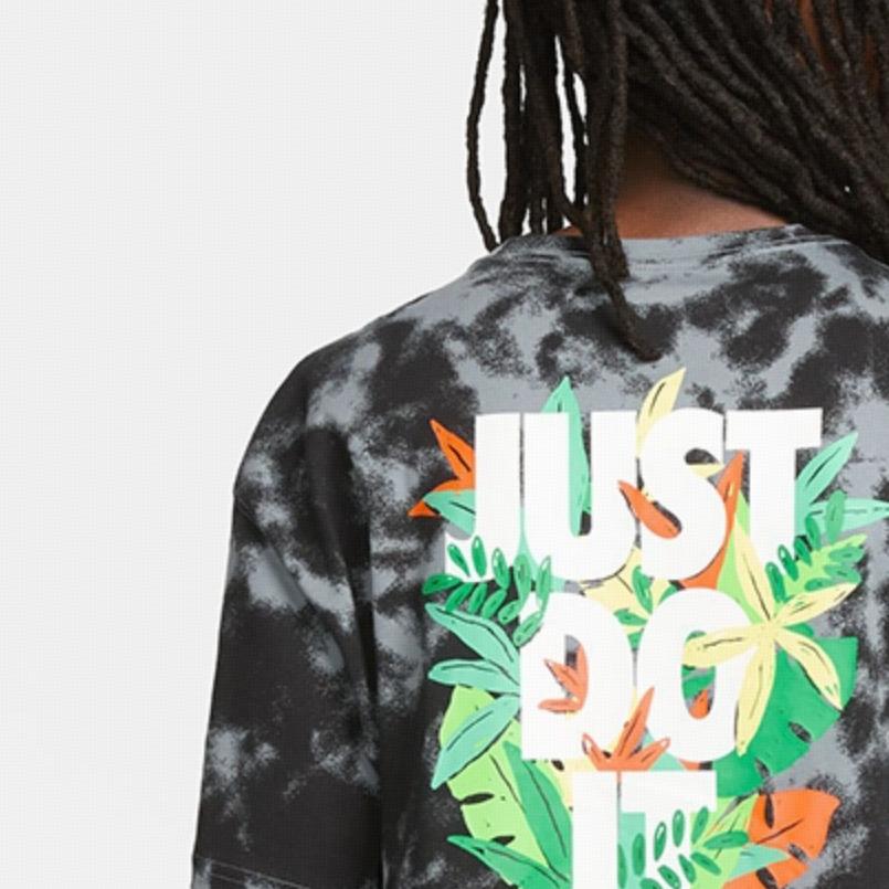 Nike Tie-Dye Print Round Neck Pullover Short Sleeve T-Shirt Men Tops Black FD0066-065