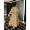 Khaki Style Trench Coat with Slits On Both Sides, Women's Mid-length Autumn New Coat
