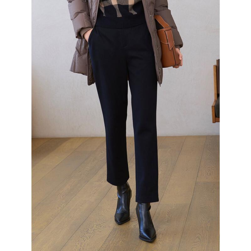 JUZUI Women's Classic Wool Blend Fleece-Lined Commuter Casual Pants JWED11034