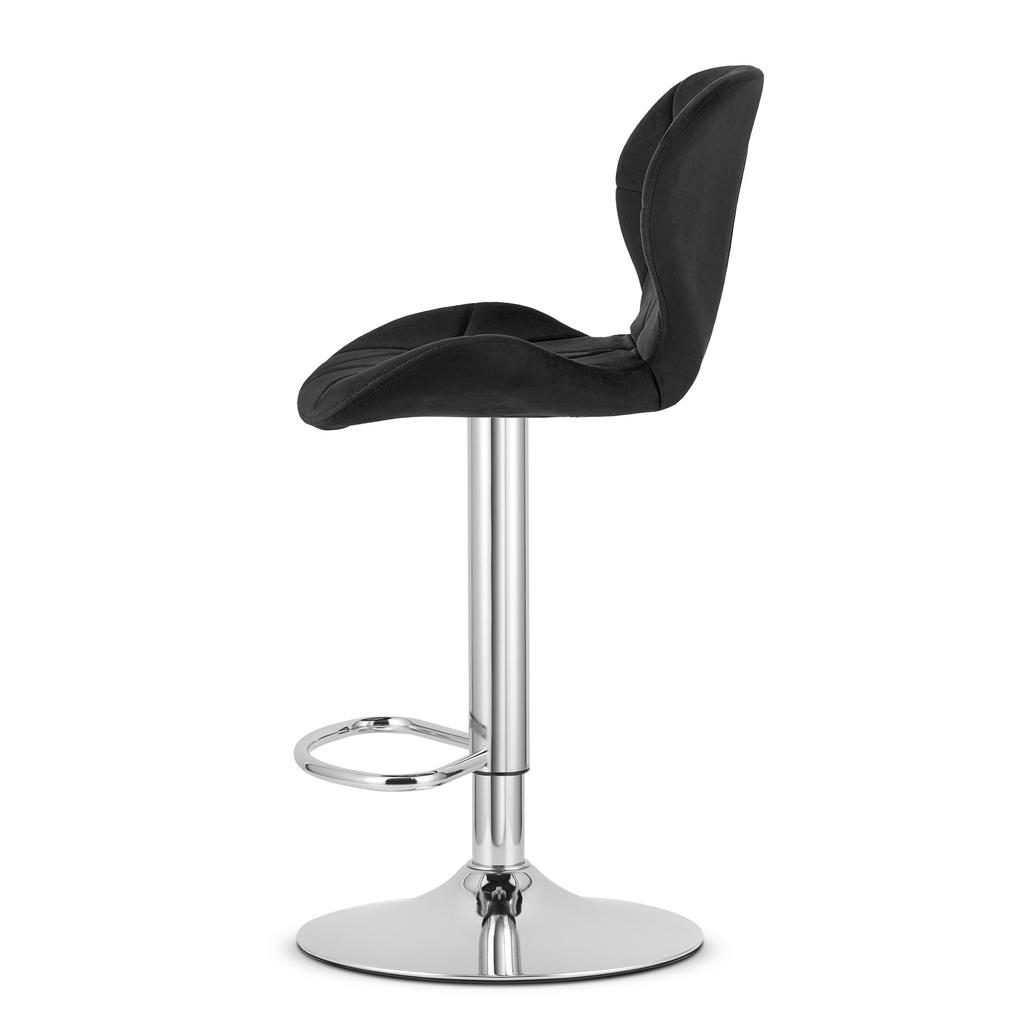 WEST stool - black velvet / chrome base x 2