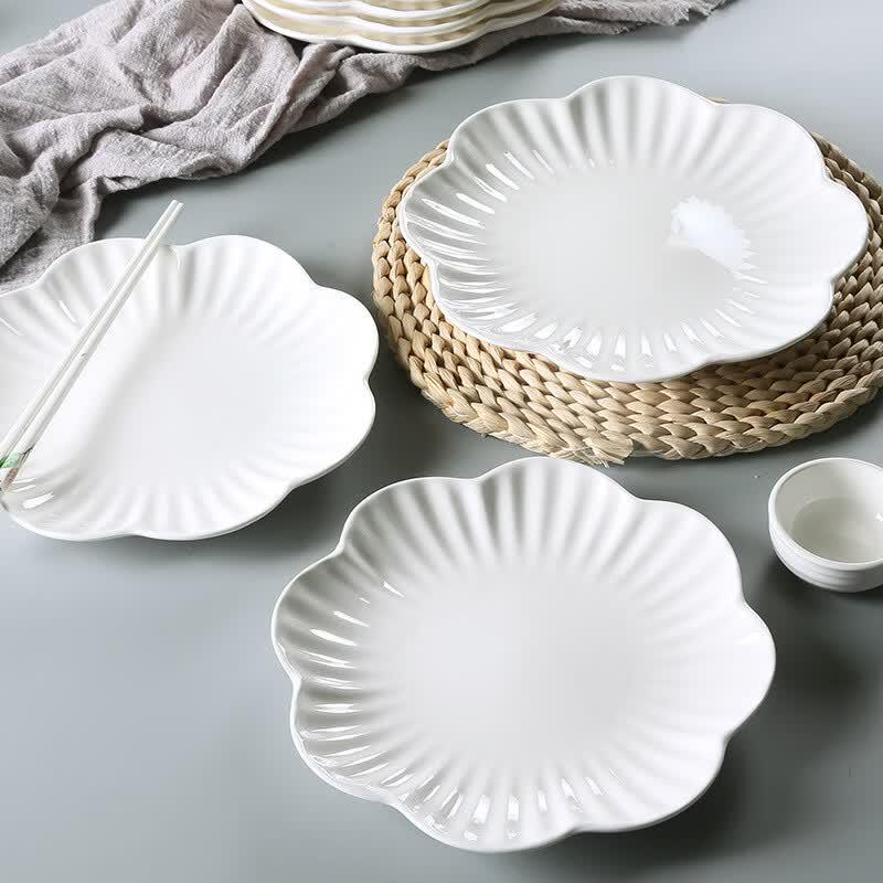 Deou Lily Flower Ceramic Dinner Plate Set (2-pack)