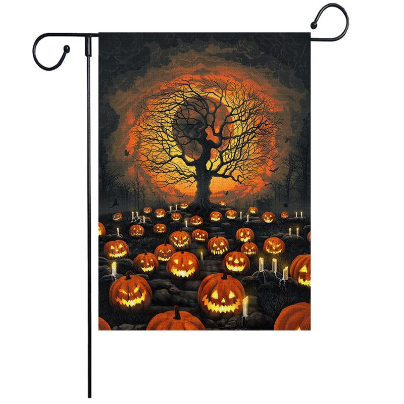 New Halloween Print Linen Garden Flag - Yard Decoration for Party & Festival Standard