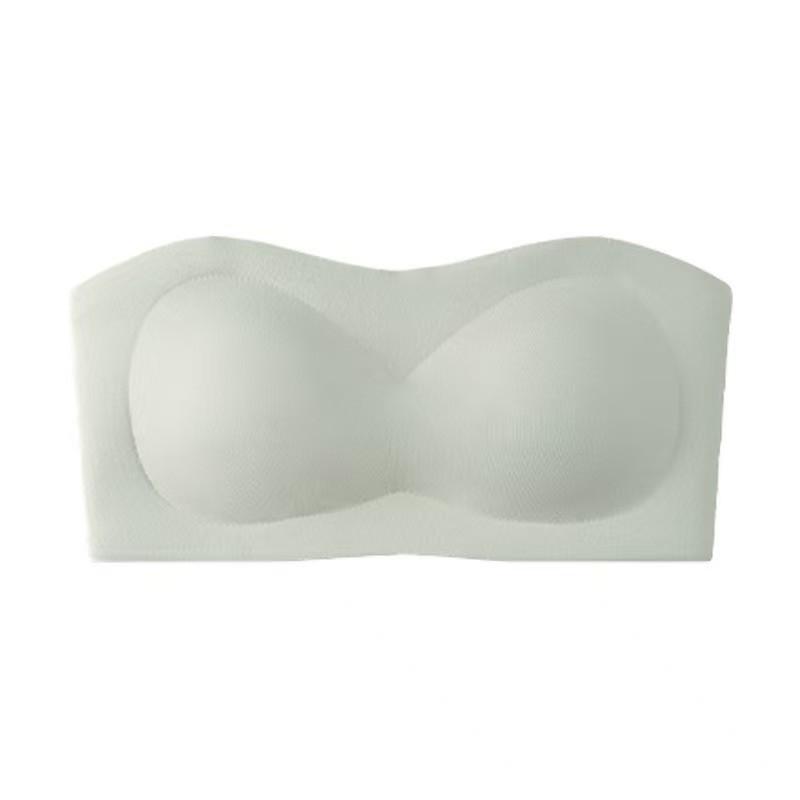 Women Strapless Non Slip Seamless Gathered Invisible Back Bra