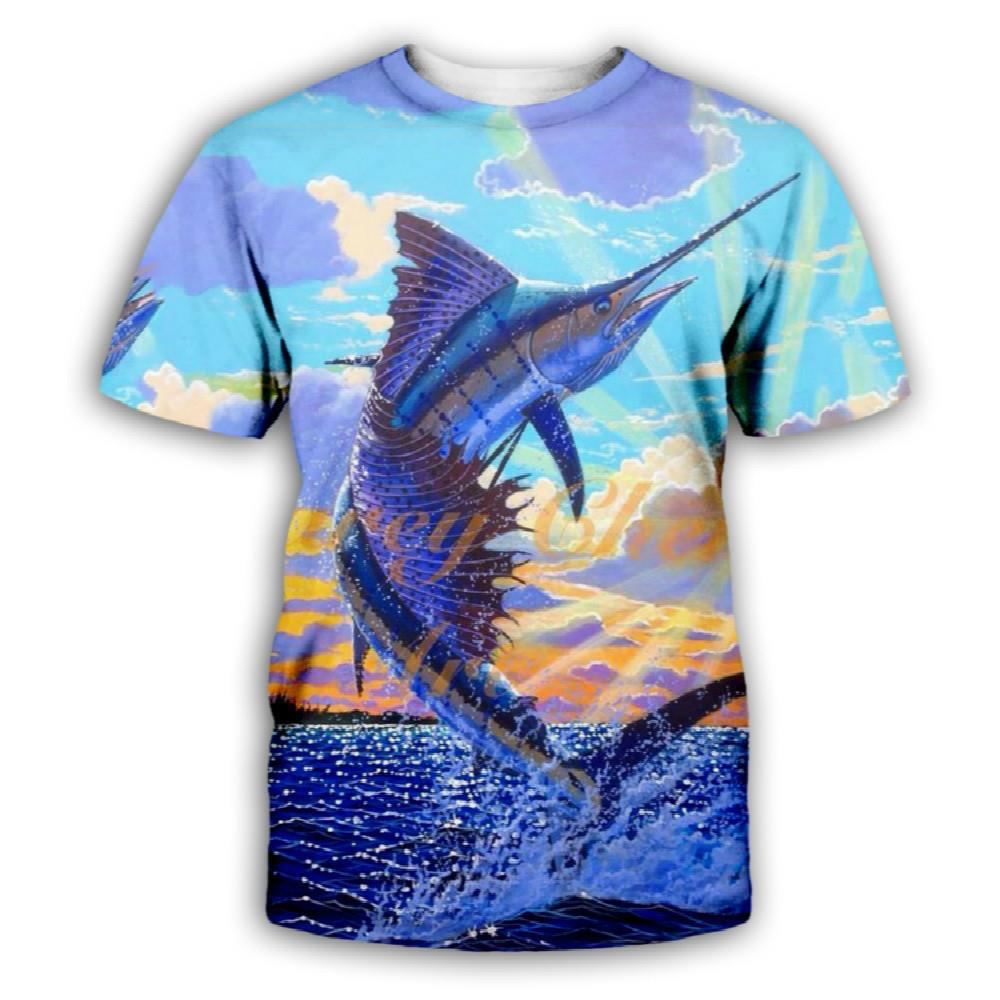 Summer Fishing 3D Print T-Shirts Men Women Hip Hop Short Sleeve T Shirt Oversized Outdoor Tees Harajuku Y2k Tops S Clothing