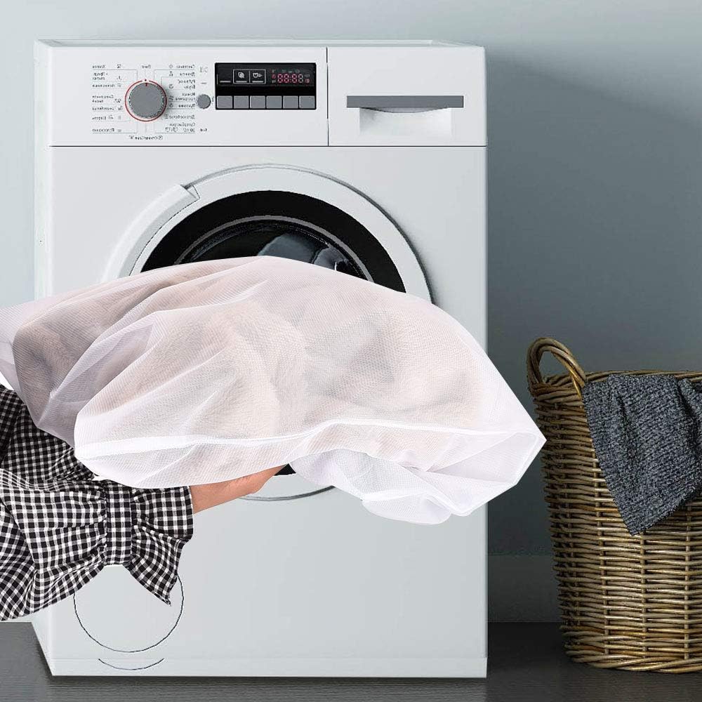 OTraki Mesh Laundry Bag for Delicates 2 Pack Garment Wash Bag 24 x 32 inch Zippered Large Washing Machine Bags for Sweater Dirty Clothes Washer Dryer