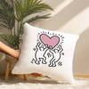 Funny K-Keith H-Harings Art Pillow Case Short Plush Print Cushion Cover Square Throw Pillow Covers Sofa Home Decor