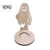 Halloween Candle Holder Wooden Holder, Silhouette Ghost/Bat/Scarecrow/Bat Table Centerpiece Tealight for Home Fireplace Decor Solid Wood Stand