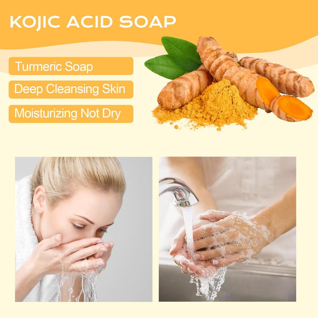 Kojic Acid Soap With Vitamin C & E-Deeply Nourish and Moisturize Skin - Cleaning Skin Dirt & Oil and Brightening Skin,100g