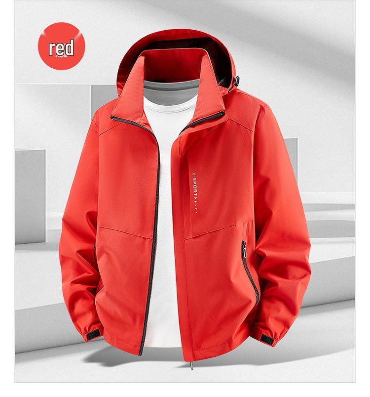 Men's Casual Hooded Windbreaker Jacket - Breathable, Loose Fit, Plus Size, for Spring and Autumn