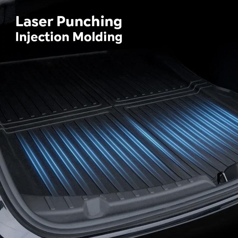 NEW For Tesla Model 3/Y Highland Front and Back Trunk Mat TPE Carpet Waterproof Weather-resistant Pads Up and Down Layer Mats