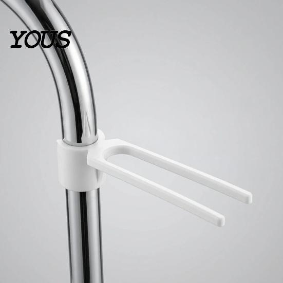 Kitchen Faucet Sponge Holder Rag Holder, Space Saving Double Rod Hanger, Durable PLA Drainage Rack for Sponges Adjustable Snap on Drying Towels