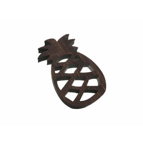 

AndLaki Trivet, Stylish Wooden Pineapple Design, Made in Japan with Natural Japanese Cypress (Dark Brown, Small)