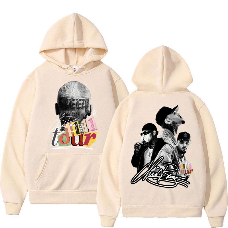 Rapper Chris Brown Graphic Hoodies Hip Hop Vintage Harajuku Pullovers Oversized Fashion Men Women Sweatshirt Gifts