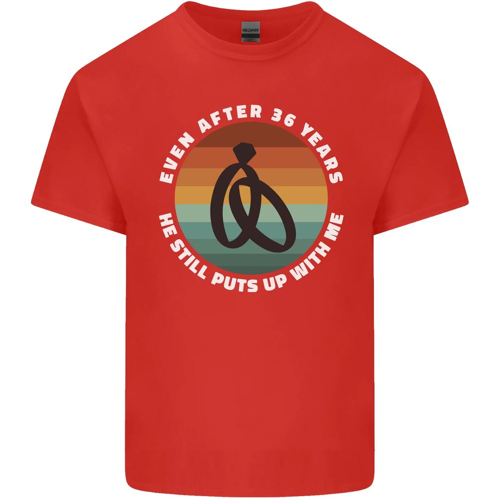 36 Year Wedding Anniversary 36th Marriage Unisexs Cotton TShirt Tee Top S