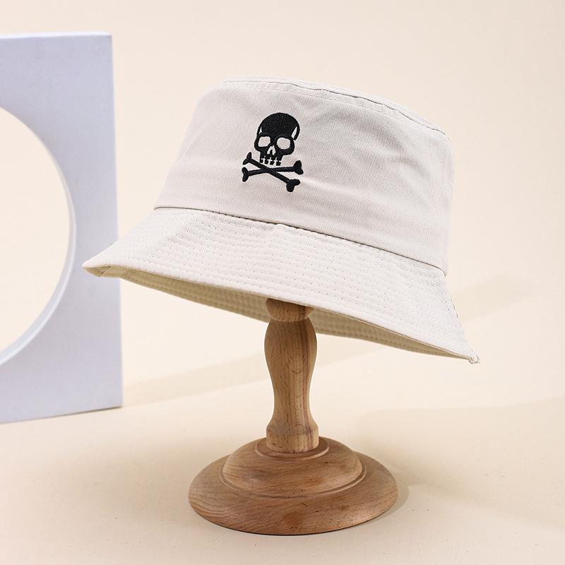 New embroidered fruit bucket hat female export double-sided can wear sunshade basin hat spot