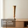 Metal Flower Vase with Pedestal Base Elegant Handles Stable