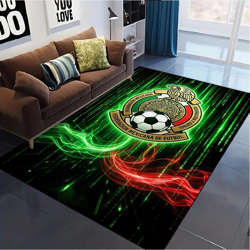 Mexican Football Federation Carpet Rug for Living Room Bedroom Home Sofa Decoration,Kids play Non-slip Floor Mat