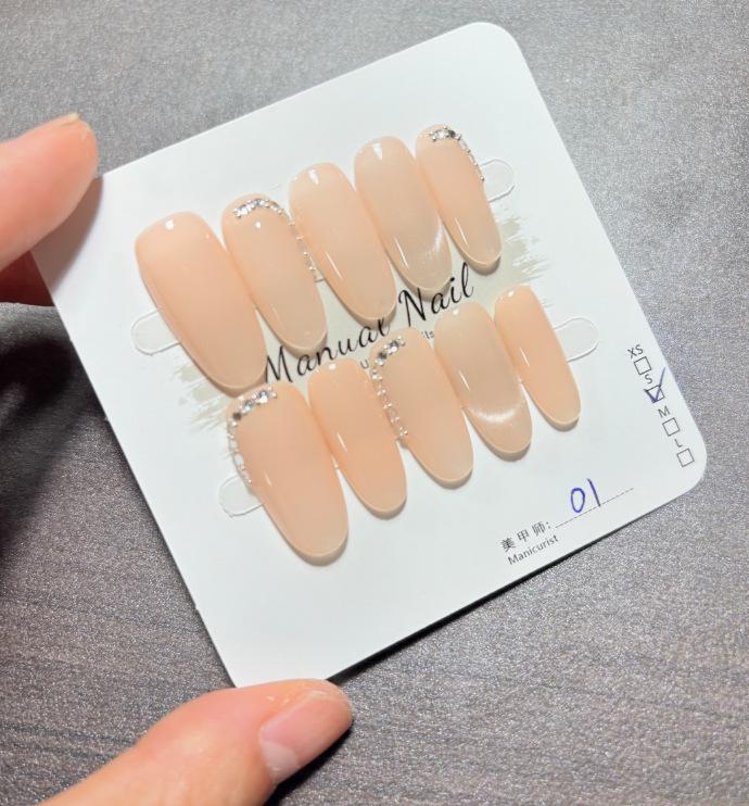 Handcrafted Short Wearable Nail Art Stickers - High-End Boutique False Nails
