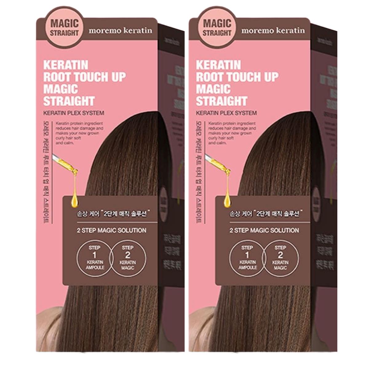

Moremo Keratin Root Touch Up Straightening Kit 1+1 Set 160ml x 2 Self Magic Straight