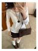 Korean High-End V-Neck Loose Long-Sleeve Women's T-Shirt, Autumn/Winter 2025