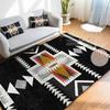 Aztec Fringed Geometric Carpet Mat Rug Symmetric Pattern  Ethnic Traditional Home Decoration for Living Room Non-slip Indoor Rug