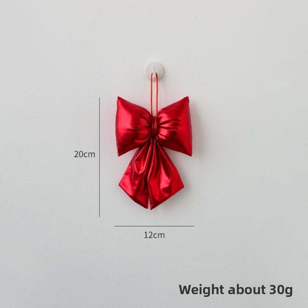

New New Year Bowknot Pendant Bowknot Creative Xmas Tree Ornament Glace Leather Christmas Supplies Party Decoration