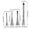 3/4pcs Puff Cream Mouth Stainless Steel Puff Injector Kitchen Baking Tools Long Pointed Mouth Design Puff Flower Mouth Set TMZ