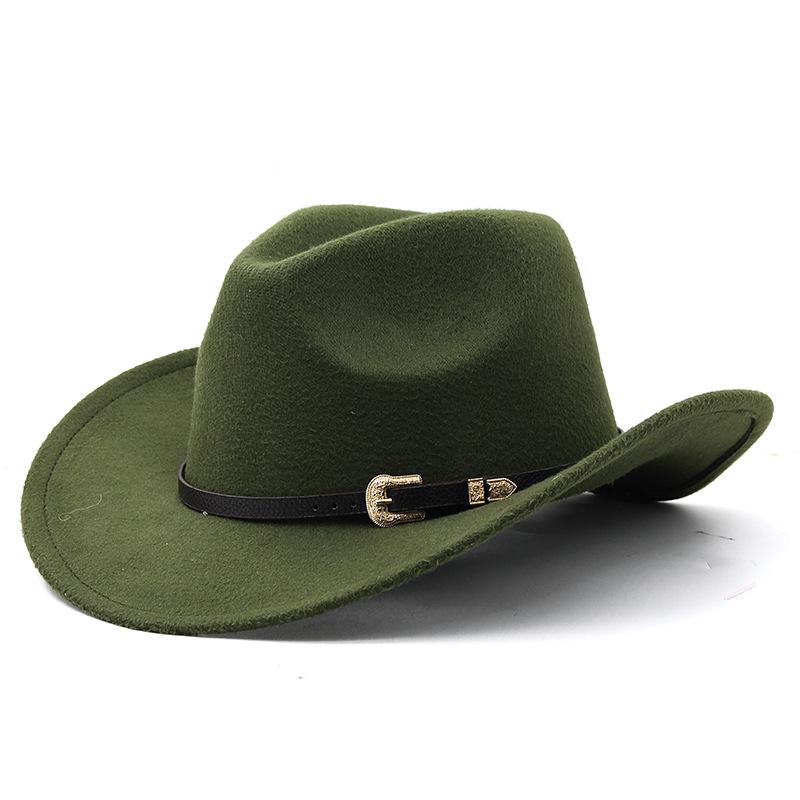 Felt hat western cowboy hat for men and women british style woolen hat cone top large brim black top hat