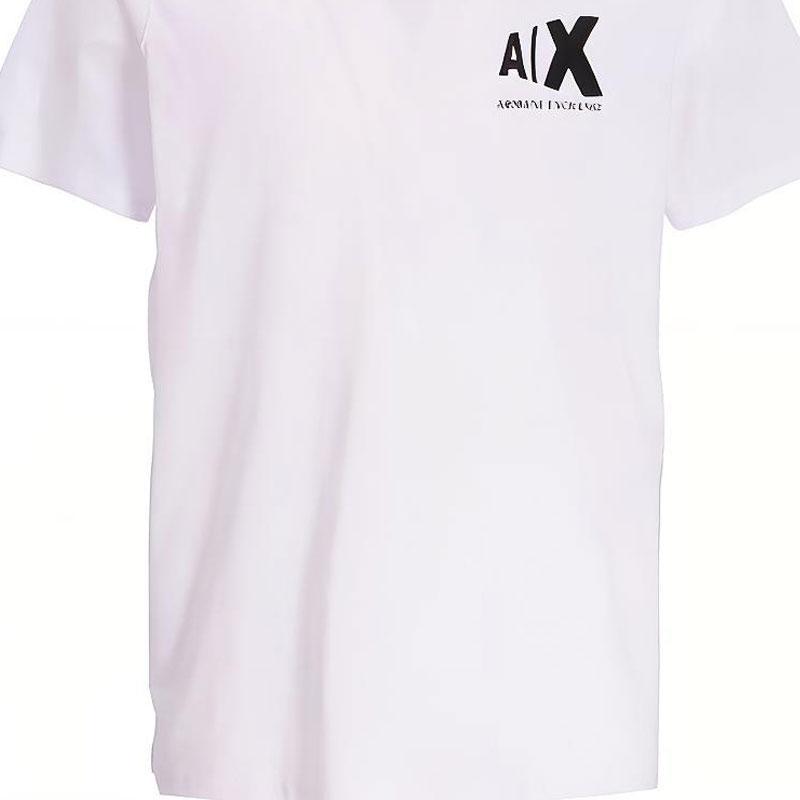 Armani Exchange SS23 Letter Print Crew Neck Short Sleeve T-Shirt Men Tops White 3RZTAF-ZJGCZ-1100
