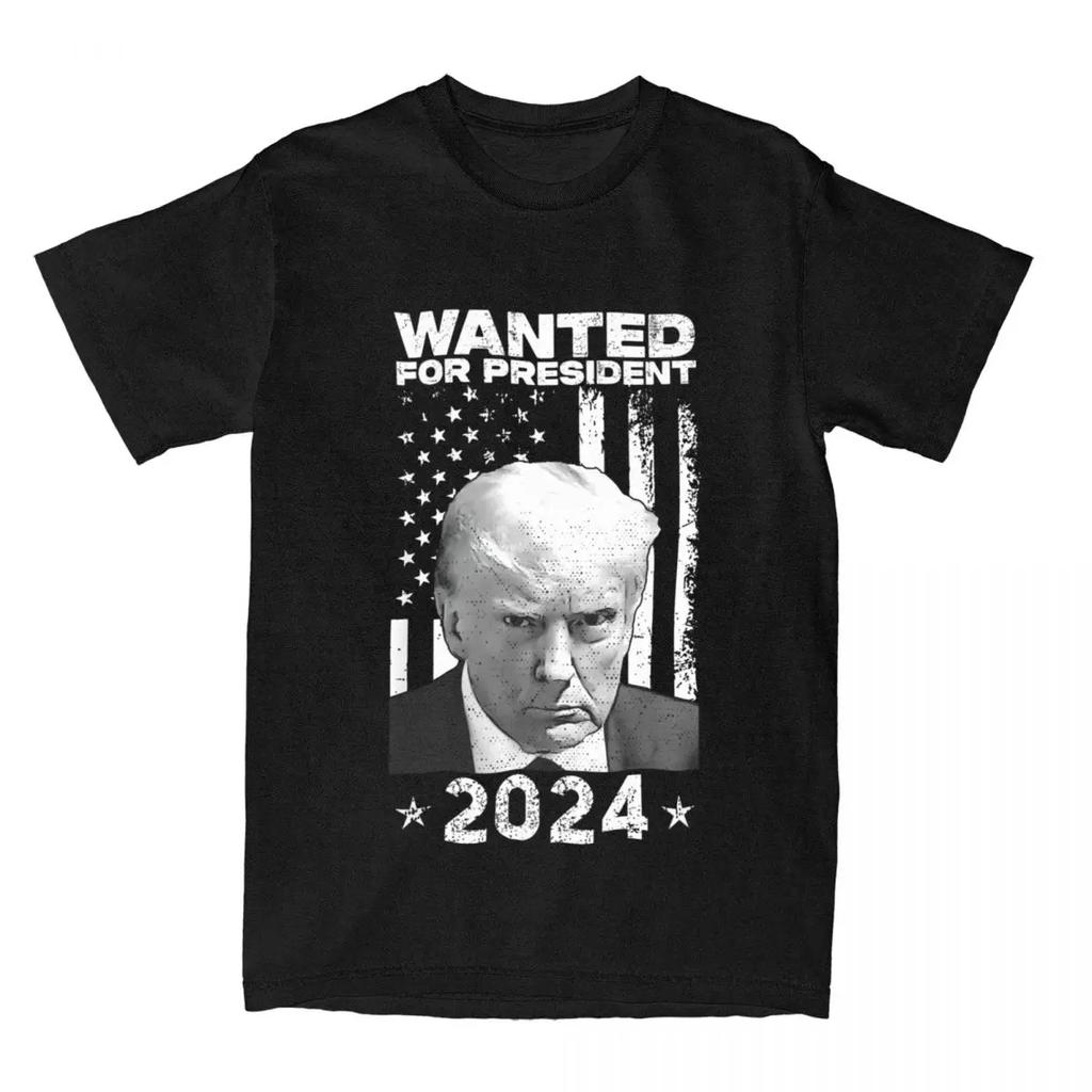 Donald Trump Fahndungsfoto Gesucht für USA. Präsident 2024 T-Shirt Sommer Street Style T-Shirts Baumwolle Mode T-Shirt