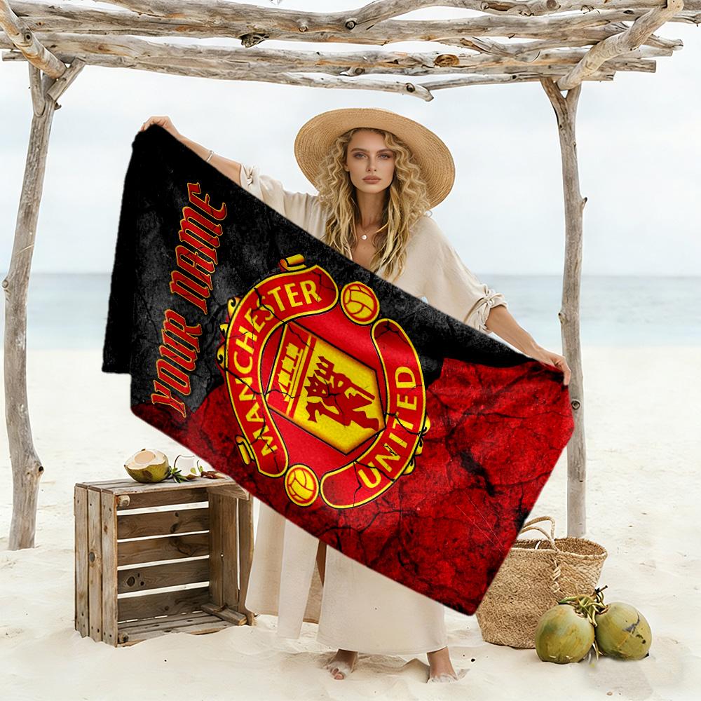 Manchester Personalized Text Beach Towel Super Soft Microfiber Quickdry Fabric Portable for SwimmingBeachCamping Travel Beach AccessoriesGym