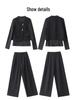 Spring 2025 Women's Fashion Suit: Three-Piece Temperament Vest with High Waist Wide-Leg Pants (ME5501)