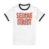 Sesame Street Unisex Adult Letters Ringer T-Shirt
