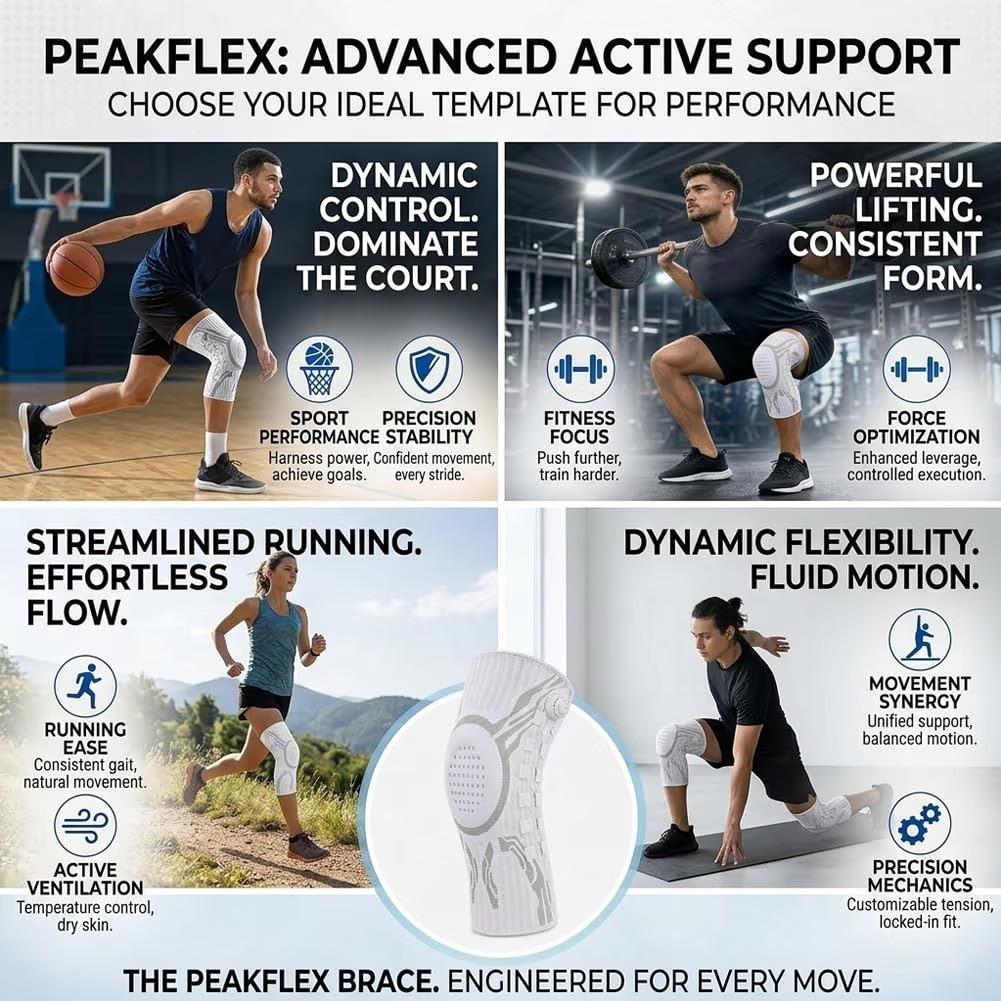 2027 New Knee Sleeve, Adjustable Knee Brace with Micro-Adjustment Dial System, Anti-Slip Breathable, Comfortable Support